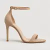 Ankle-Strap Heel in nude suede, side view