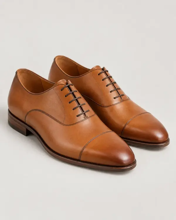 Cap-Toe Oxford in tan leather, pair