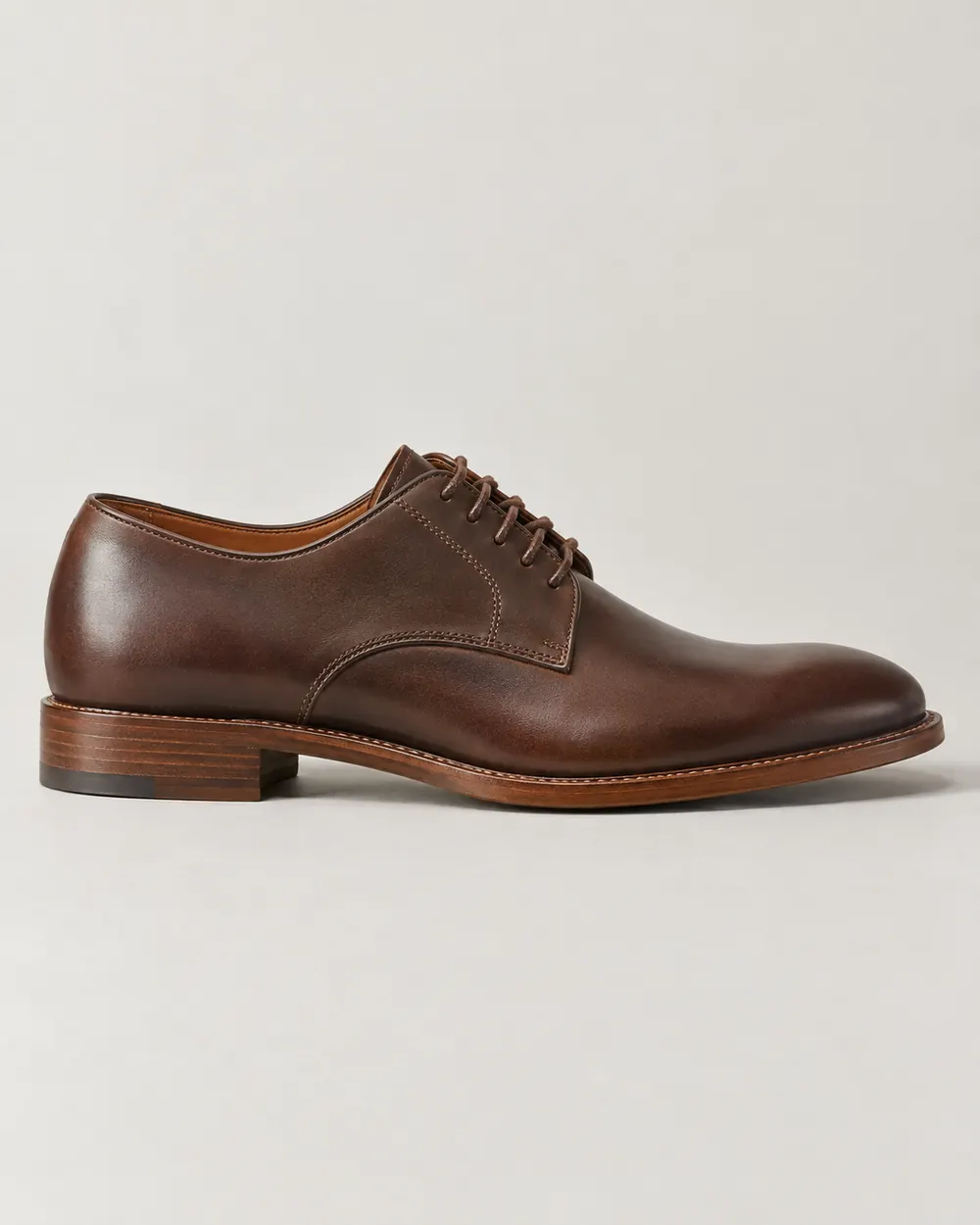 Classic Derby in dark brown leather, side view
