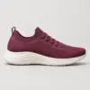 Knit Trainer in plum knit, side view