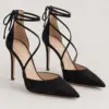 Lace-Up Stiletto in black suede, pair