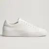 Everyday White Sneaker in white leather, side view